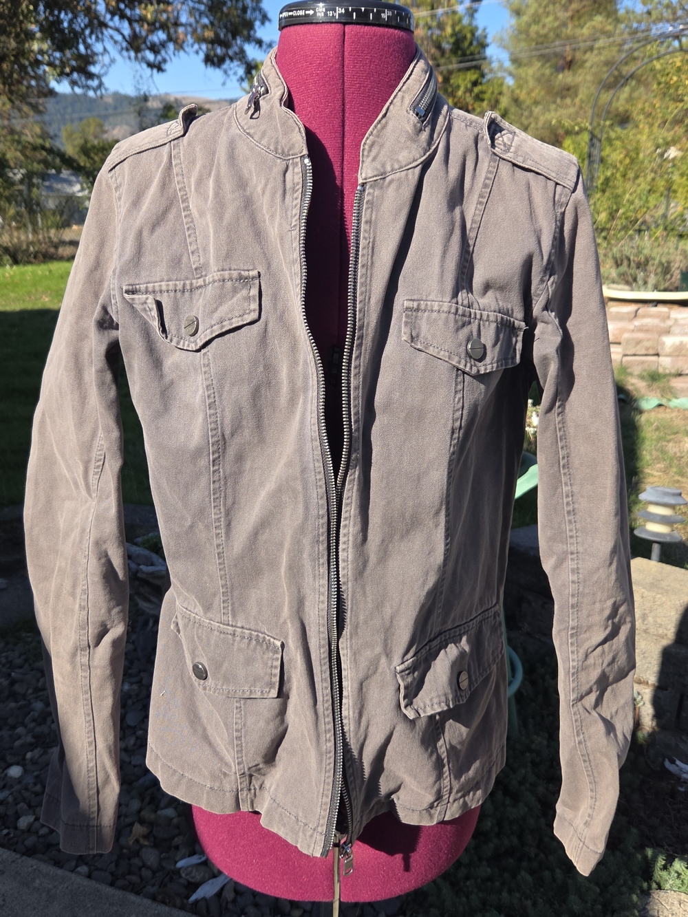 Ladies Maurices Gray Military-Style Jacket Size M. MMCP